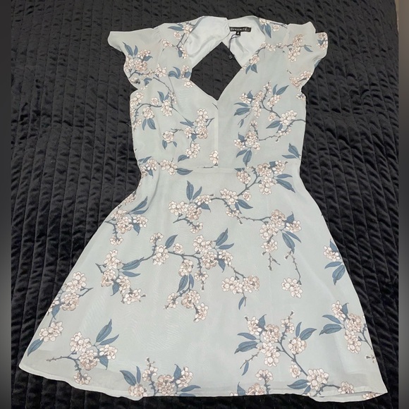 Floral blue summer dress - Picture 3 of 4